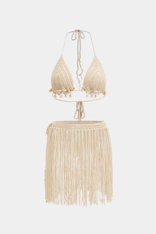 FRINGE Strappy Crochet Bikini Set sold by Micas