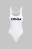 Brevprint ærmeløs bodysuit sold by Micas