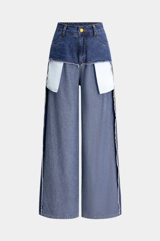 Denim Patchwork Jeans sold by Micas