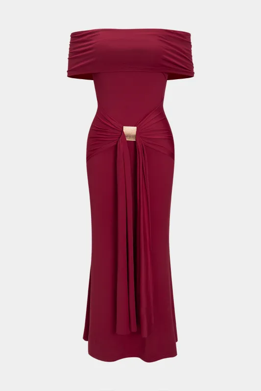 Off Shoulder Mermaid Hem Maxi Dress sold by Micas