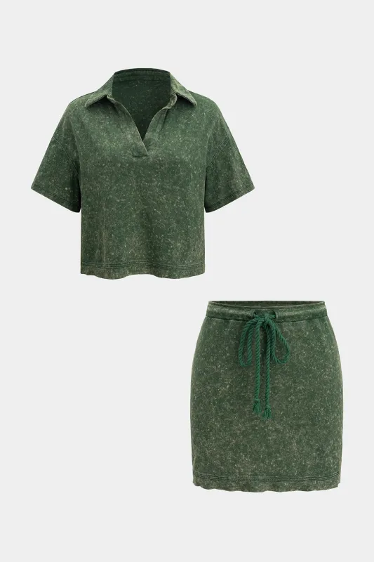 Washed Top And Skirt Set sold by Micas