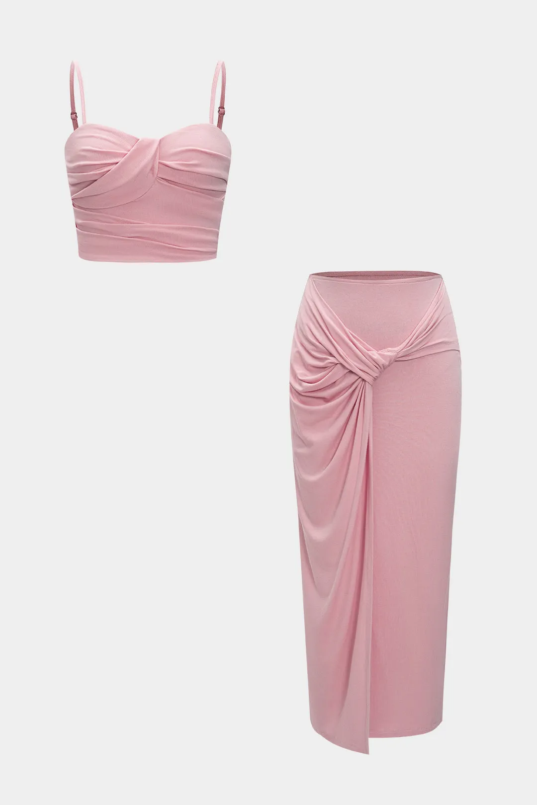 RUCHED CAMI TOP AND TWIST NURTT SET sold by Micas