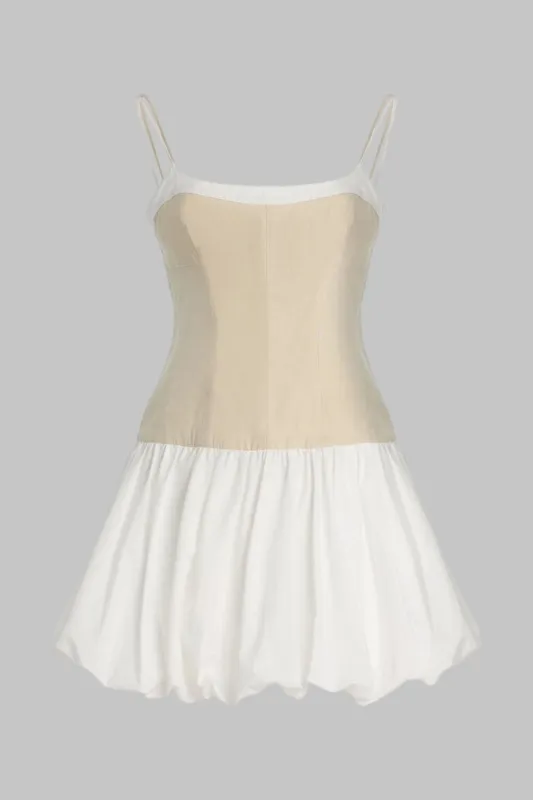 Patchwork Ruched Sleeveless Mini Dress sold by Micas