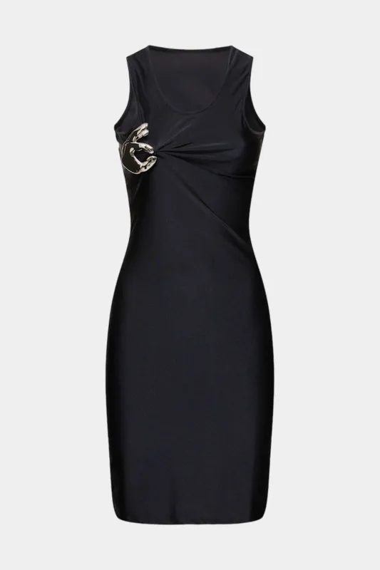 Metallic Decor Ruched Sleeveless Mini Dress sold by Micas