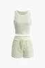 Ribbed tank top og mærker shorts sæt sold by Micas