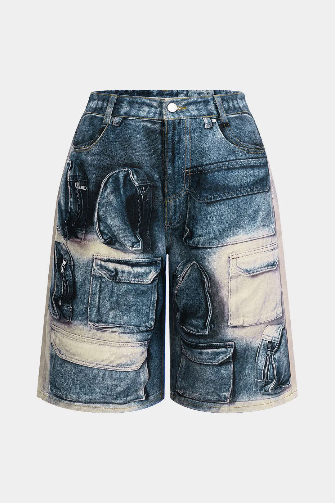 Plusstørrelse lomme trykt høje talje shorts sold by Micas product image thumbnail 2