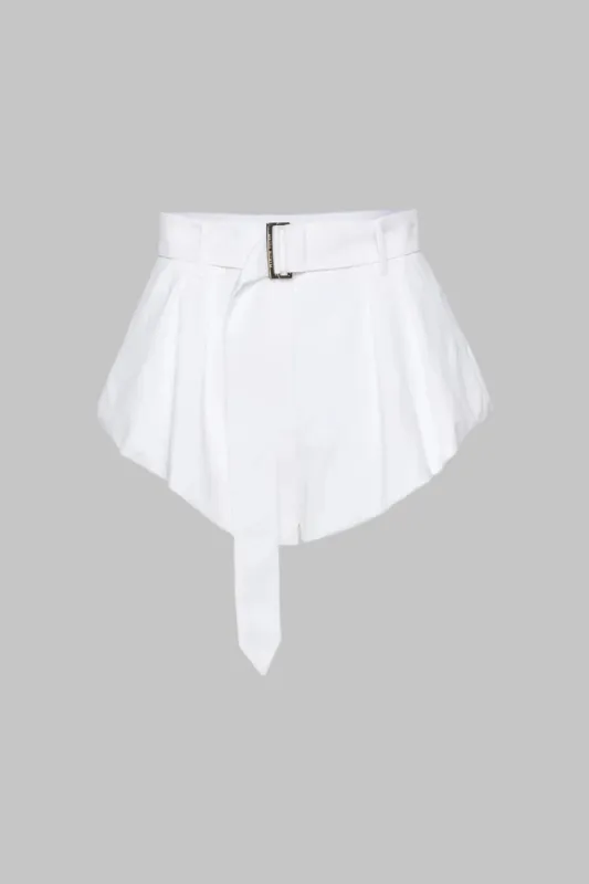 Ruched High Waist Metallic Decor Belted Shorts sold by Micas