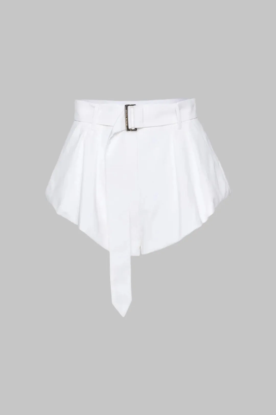 Ruched High Waist Metallic Decor Belted Shorts sold by Micas