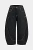 Plus størrelse denim lynlås tønde jeans sold by Micas