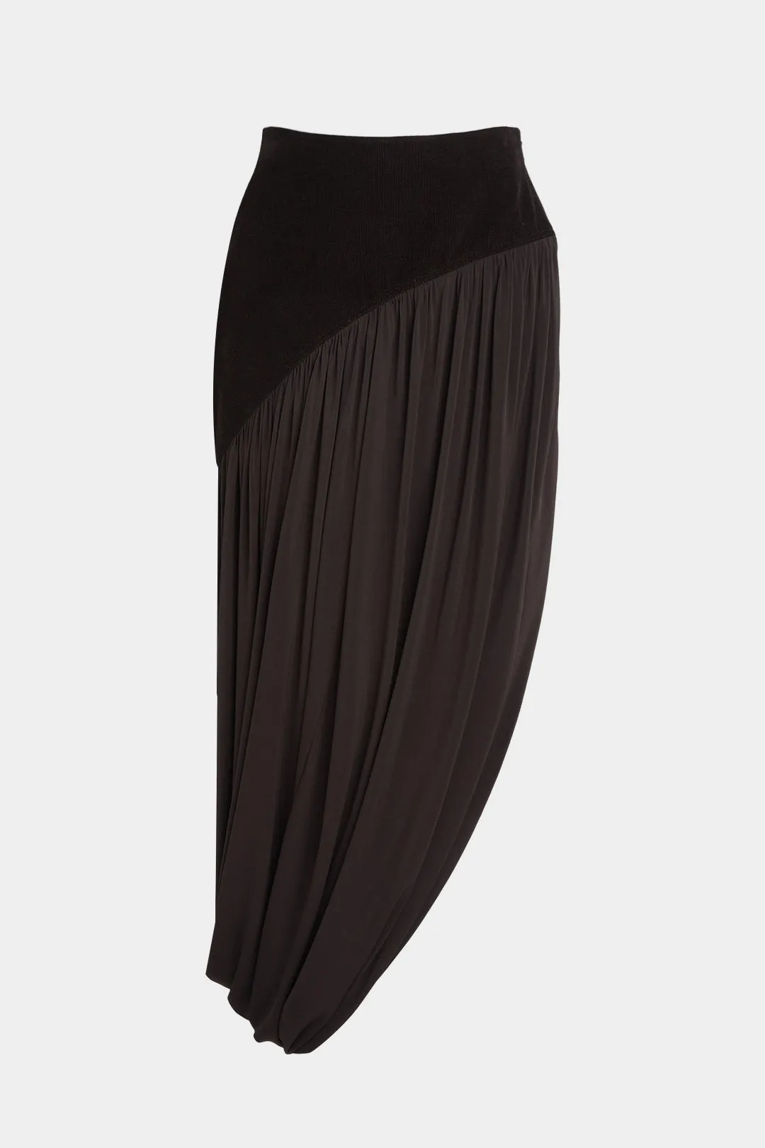 Asymmetrical Pleated Patchwork Skirt sold by Micas