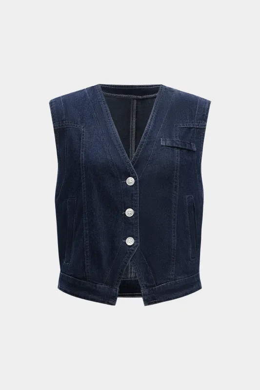 Denim Pocket Vest sold by Micas