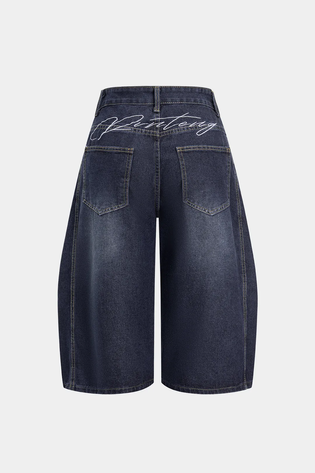 Denim High Waist Embroidery Shorts sold by Micas product image thumbnail 2