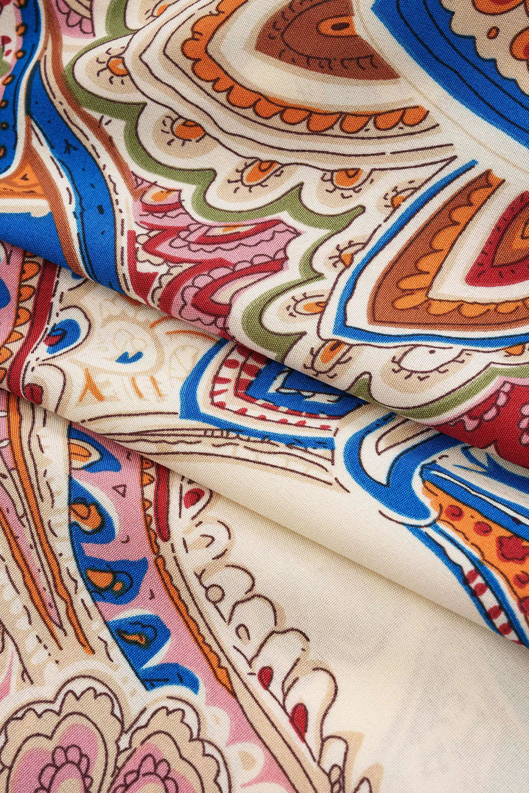 Bohemsk print knyttet slips foran høje talje shorts sold by Micas product image thumbnail 4