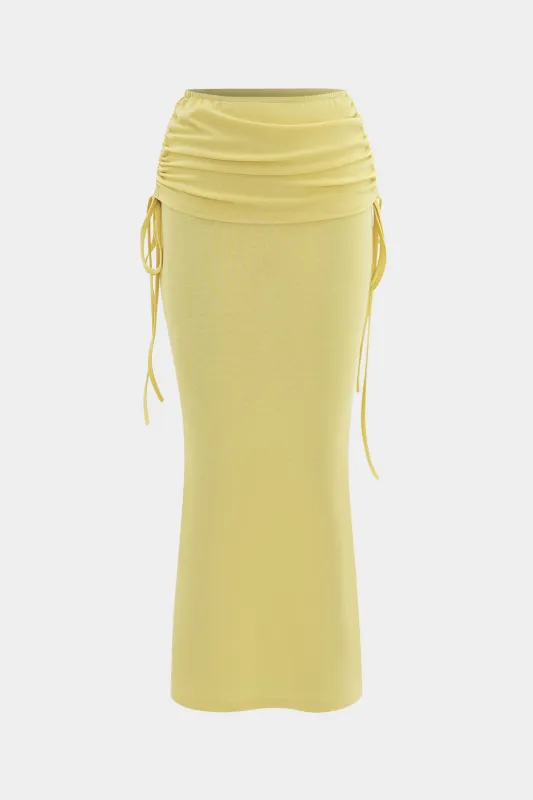 Solid Drawstring Wrap Nederdel sold by Micas
