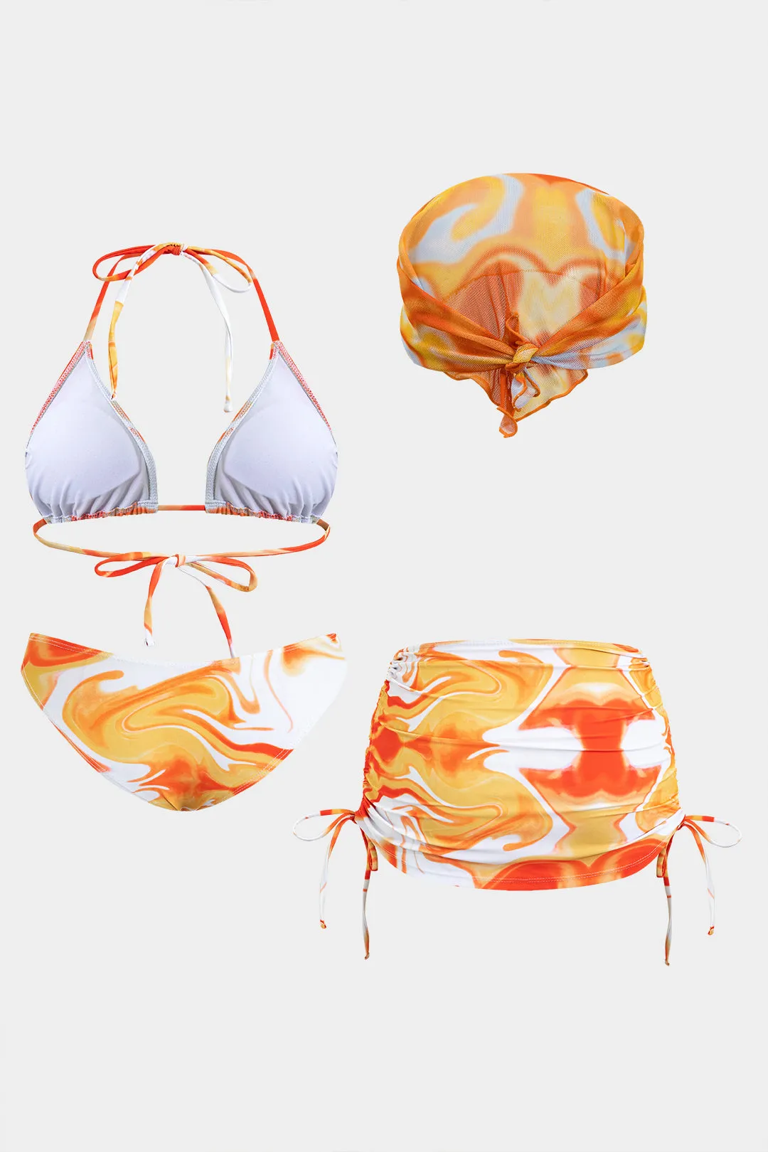 Plus størrelse slips farvestof ombre print fire-stykker bikini sæt sold by Micas product image thumbnail 2
