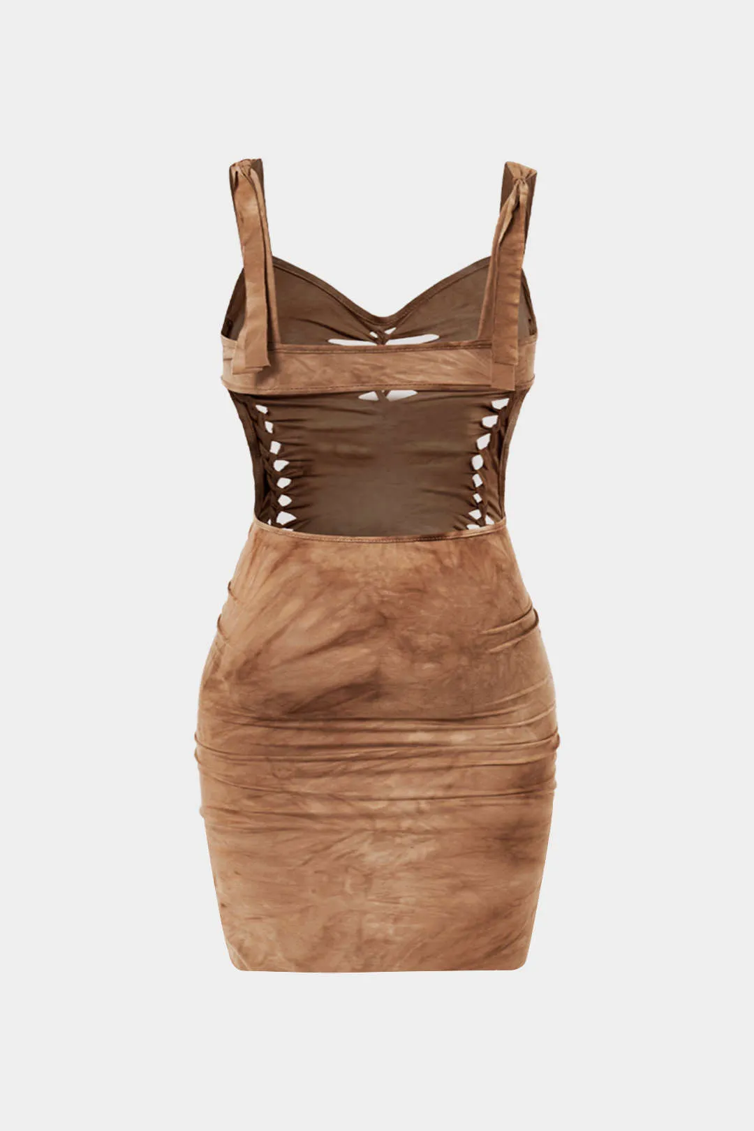 Skær detaljer ruched rygfri ærmeløs midi -kjole sold by Micas product image thumbnail 2