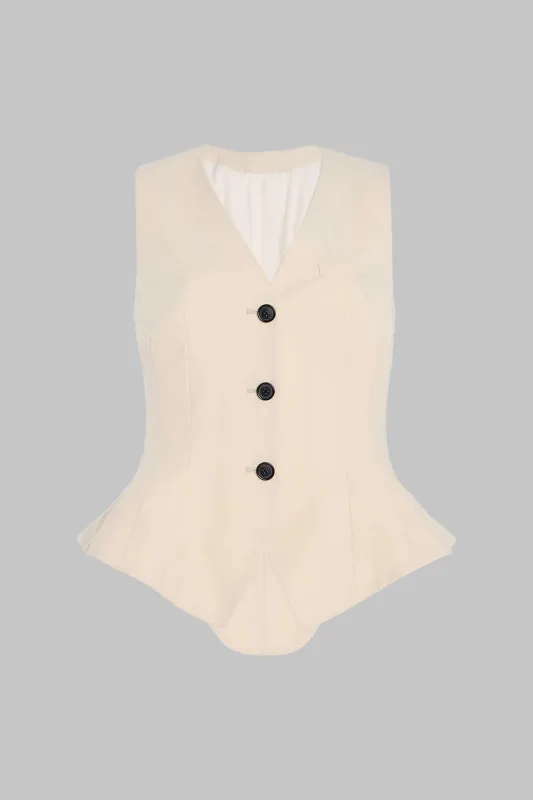 V-Neck Button Vest sold by Micas