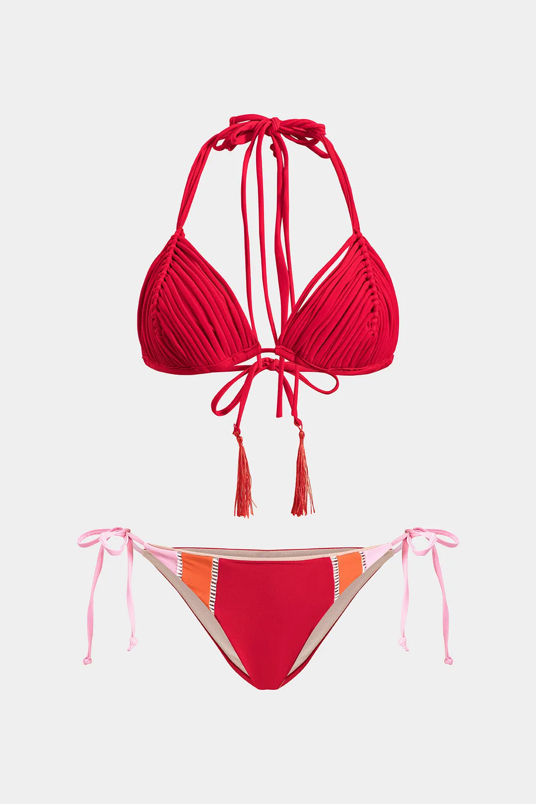 Halterhals binding Fringe to-stykker bikini-sæt sold by Micas