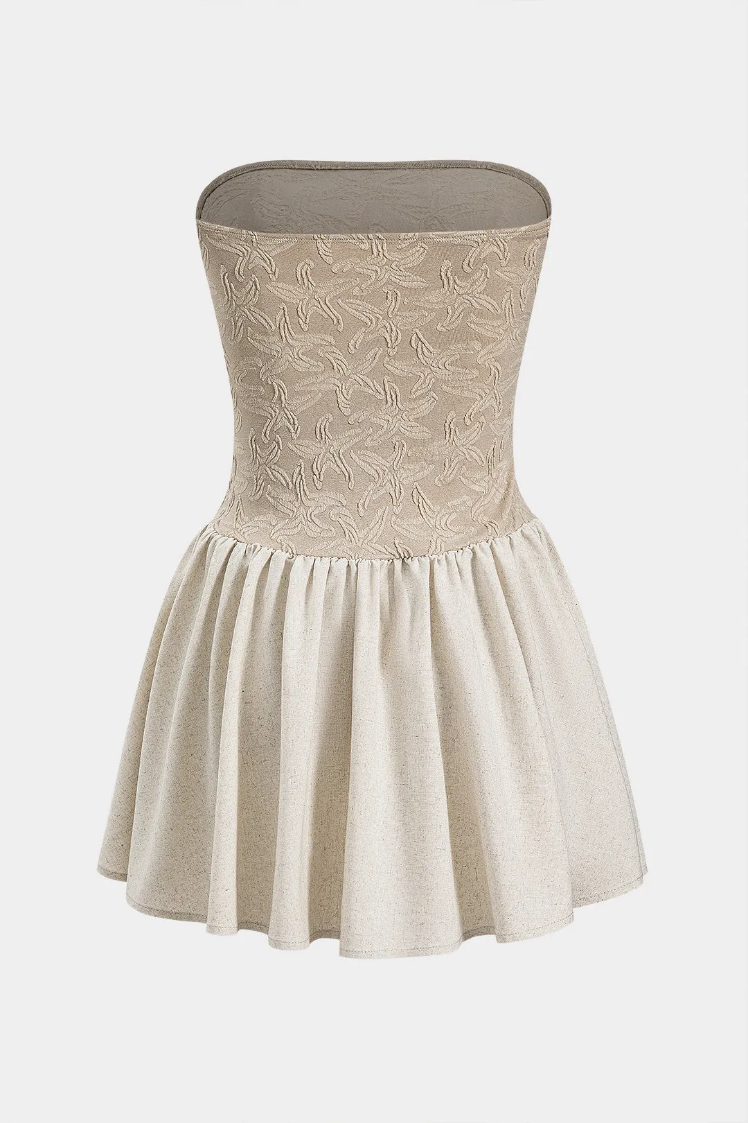 Jacquard Ruched Stropløs ærmeløs mini -kjole sold by Micas product image thumbnail 2