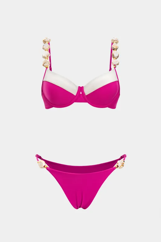Kontrastperleindretning Bustier to-stykker bikini-sæt sold by Micas