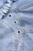 Denim flossede brede ben tønde jeans sold by Micas