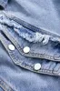 Denim flossede brede ben tønde jeans sold by Micas