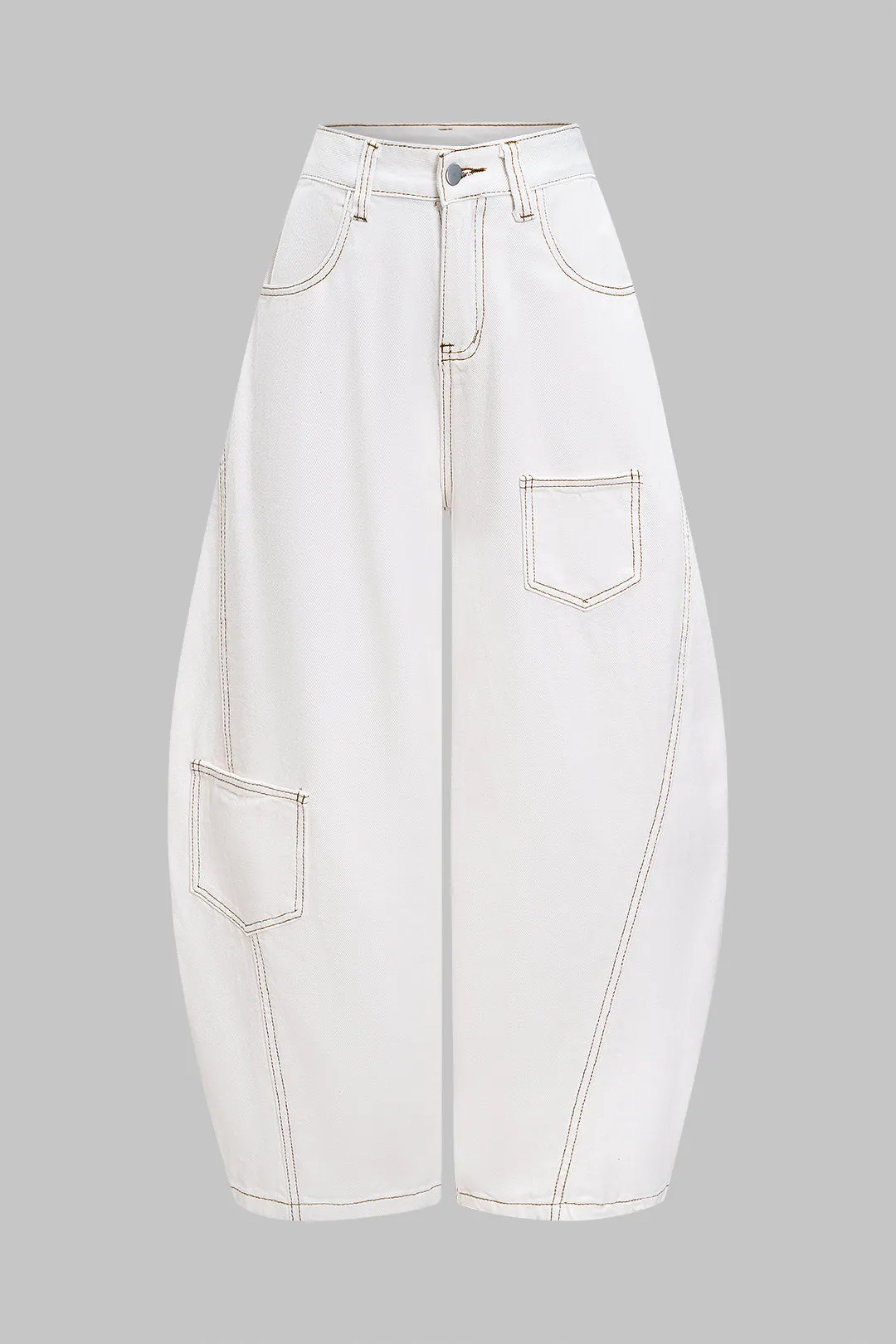 Denimbindende høj talje bredt ben tønde jeans sold by Micas