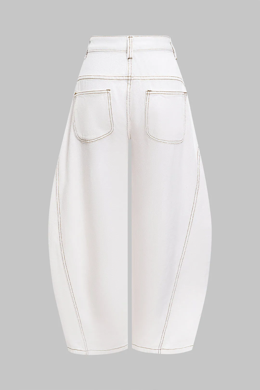 Denimbindende høj talje bredt ben tønde jeans sold by Micas product image thumbnail 2