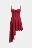 Jacquard Bustier Slip asymmetrisk ærmeløs midi -kjole sold by Micas
