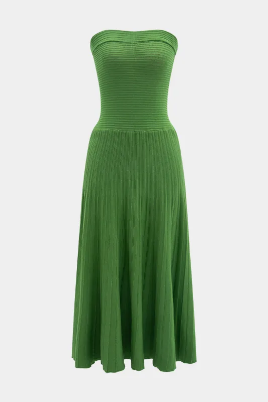 RUCHED Stropløs ærmeløs maxi -kjole sold by Micas