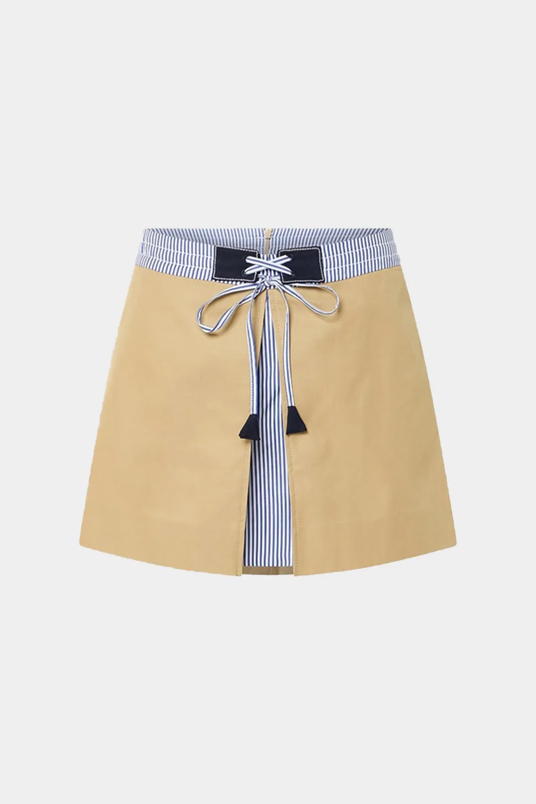 Stripe Print Patchwork Tie-Up nederdel sold by Micas