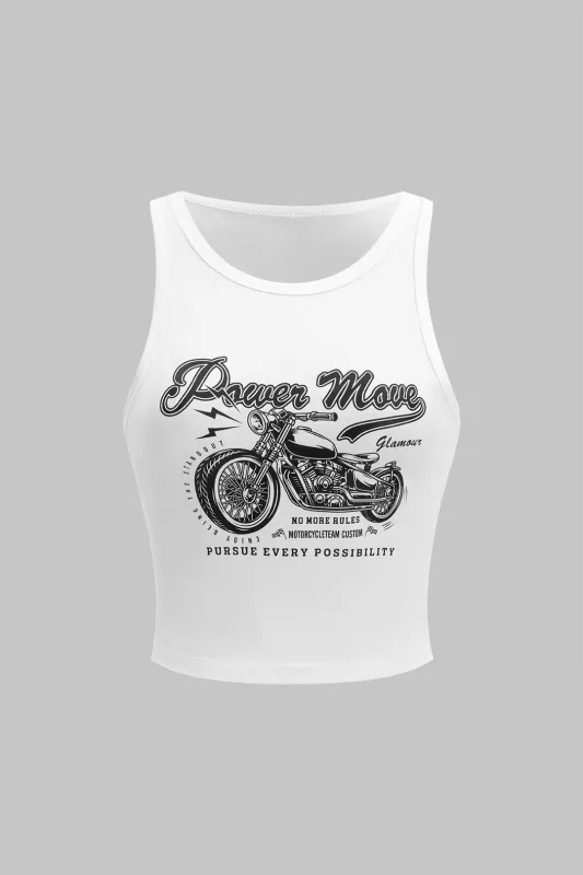 Bilbrevprint ærmeløs tank top sold by Micas