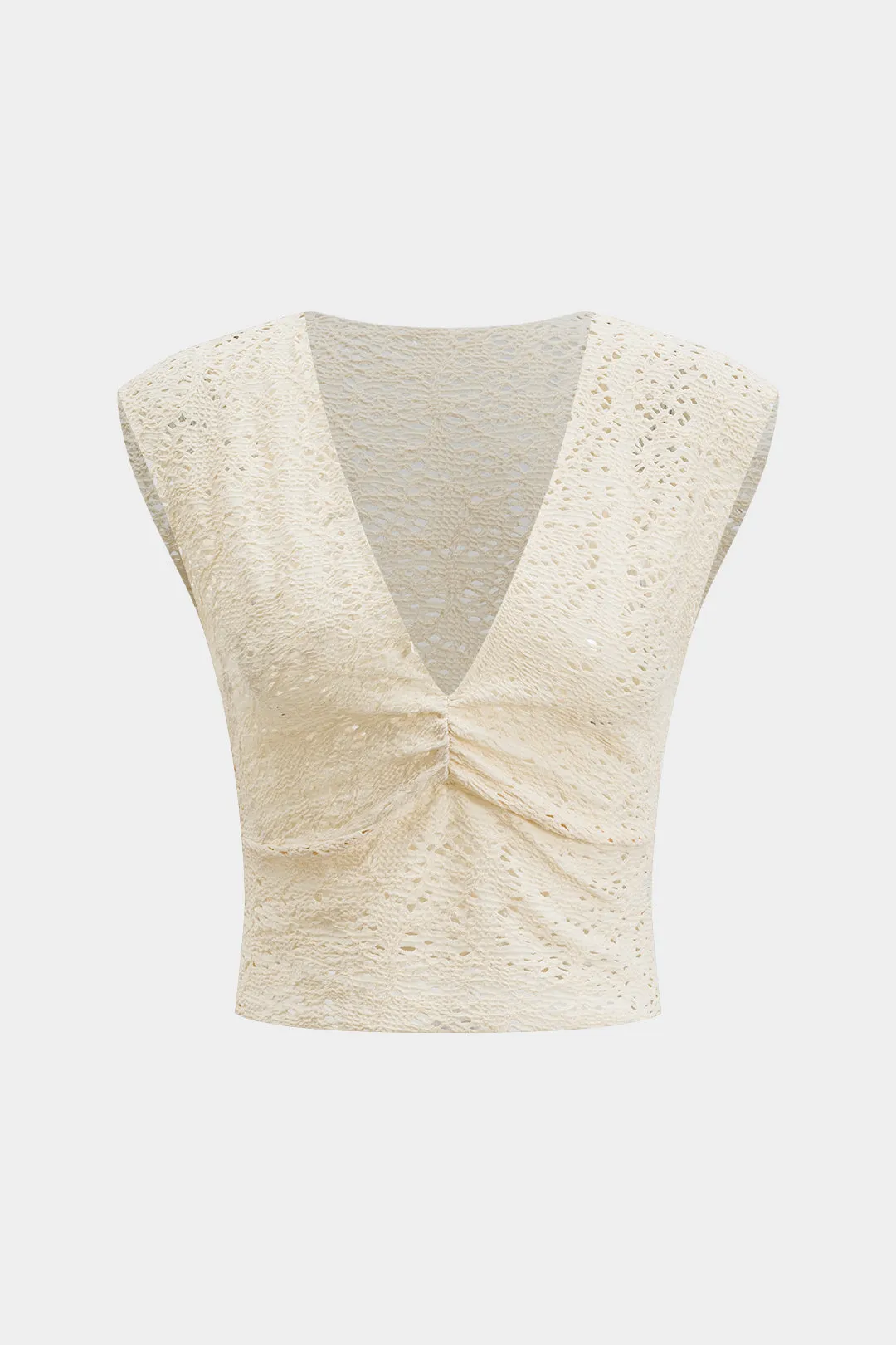 Hollow Out V-Neck Ruched Tank Top And High Slit Skirt Set sold by Micas product image thumbnail 2