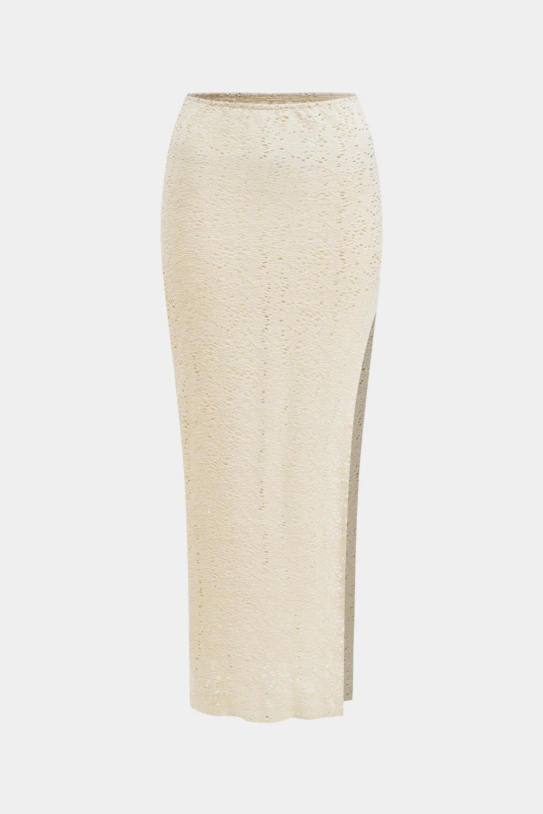 Hollow Out V-Neck Ruched Tank Top And High Slit Skirt Set sold by Micas product image thumbnail 4