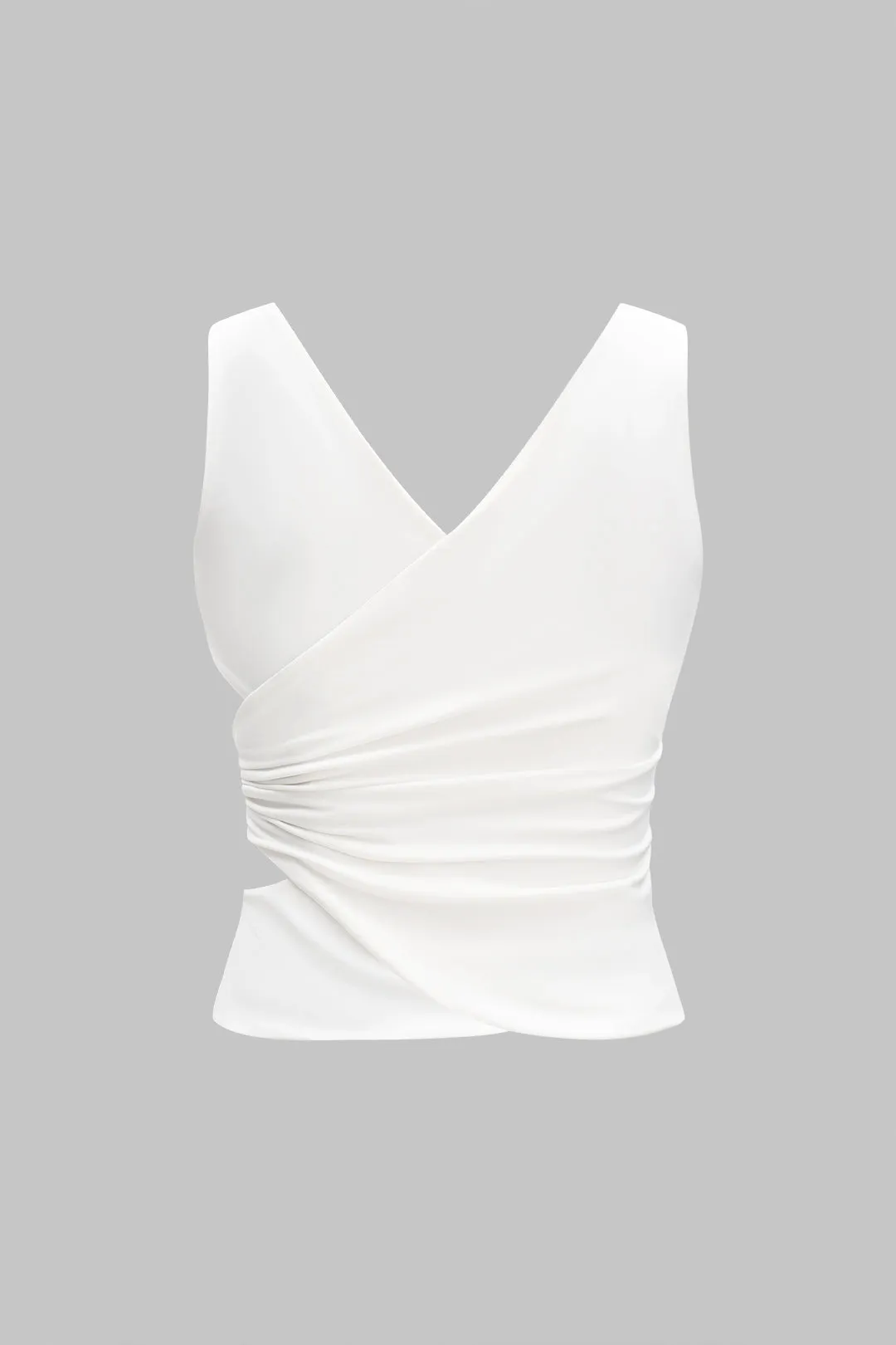 Metallisk indretning asymmetrisk ruched udskåret tank top og nederdel sold by Micas product image thumbnail 3