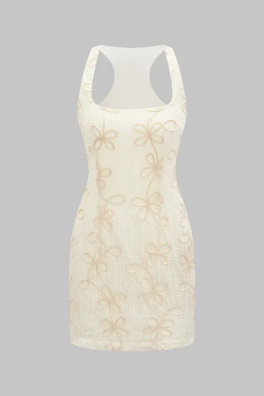 Applique Sleeveless Mini Dress sold by Micas