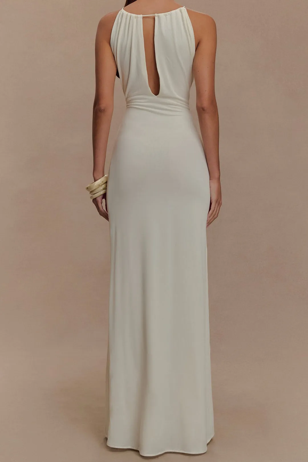 Satin V-Neck Sleeveless Maxi Dress sold by Micas product image thumbnail 3