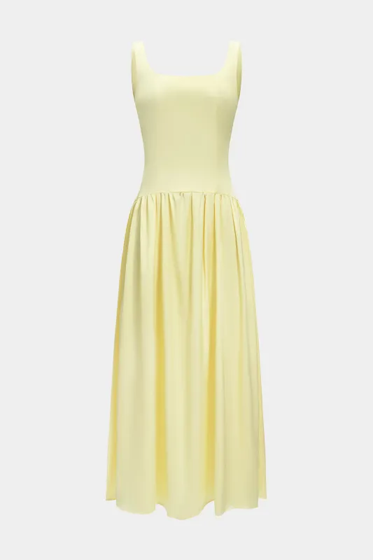 Satin Slip ærmeløs ruched Maxi -kjole sold by Micas