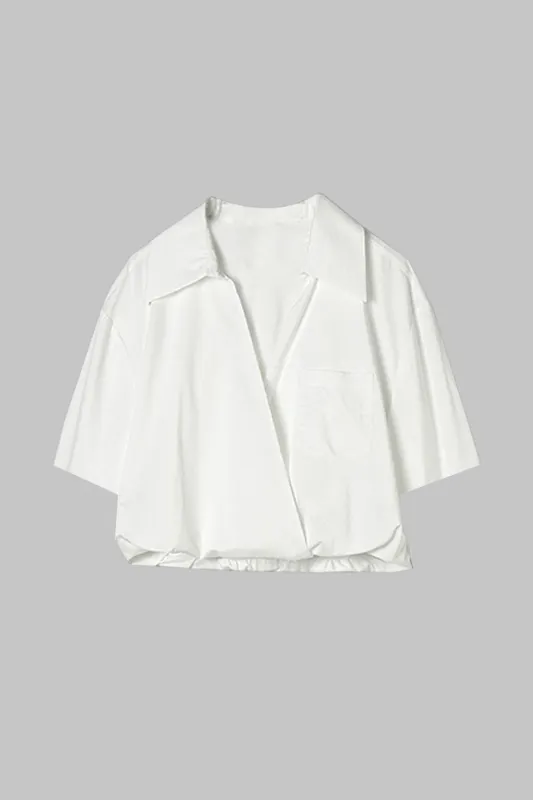 Ruched krydsede shirt med kort ærme sold by Micas