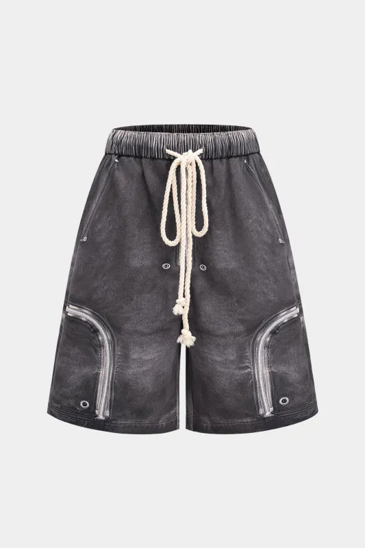 Abstract Print DrawString Shorts sold by Micas