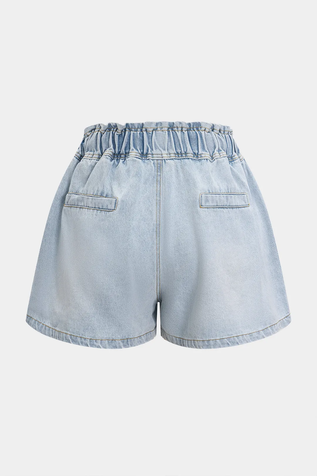 Denim rhinestone høje talje shorts sold by Micas product image thumbnail 2