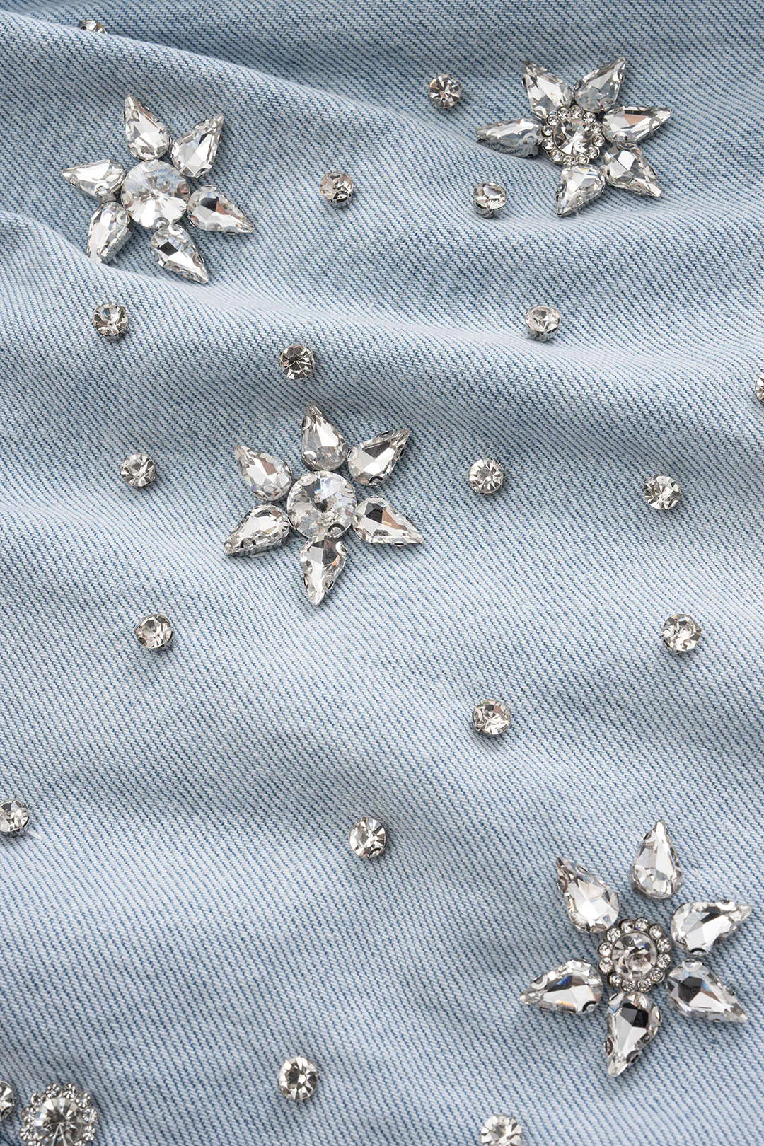 Denim rhinestone høje talje shorts sold by Micas product image thumbnail 3