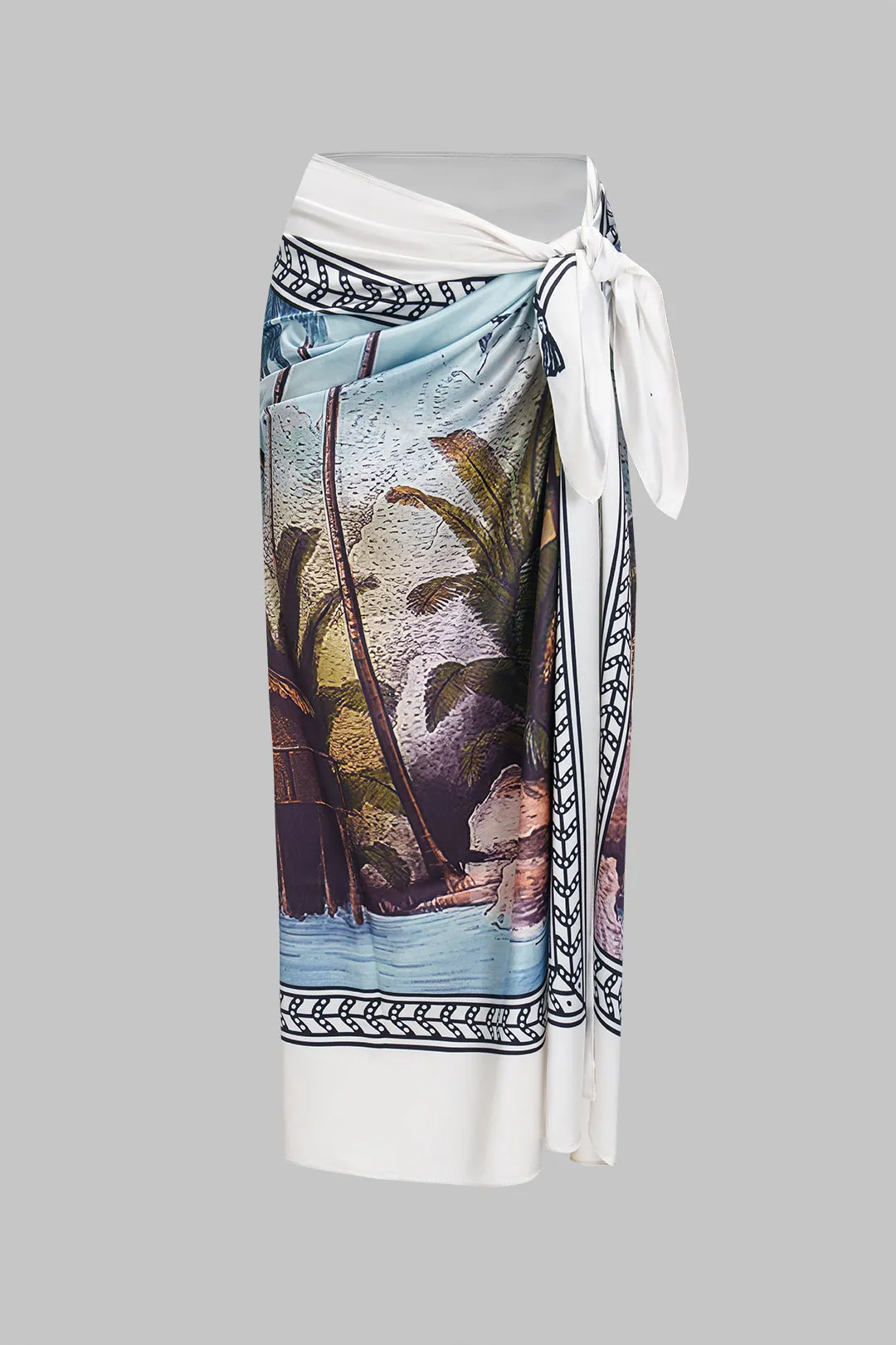 Palm Print Tie Front nederdel sold by Micas