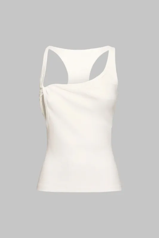 Twist Knot Asymmetrical Tank Top sold by Micas