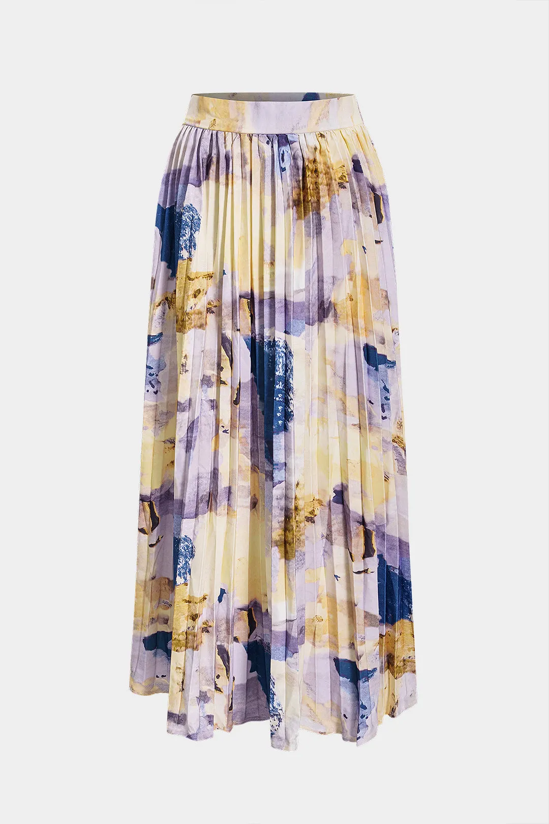 Tie farvestofprint plisset nederdel sold by Micas