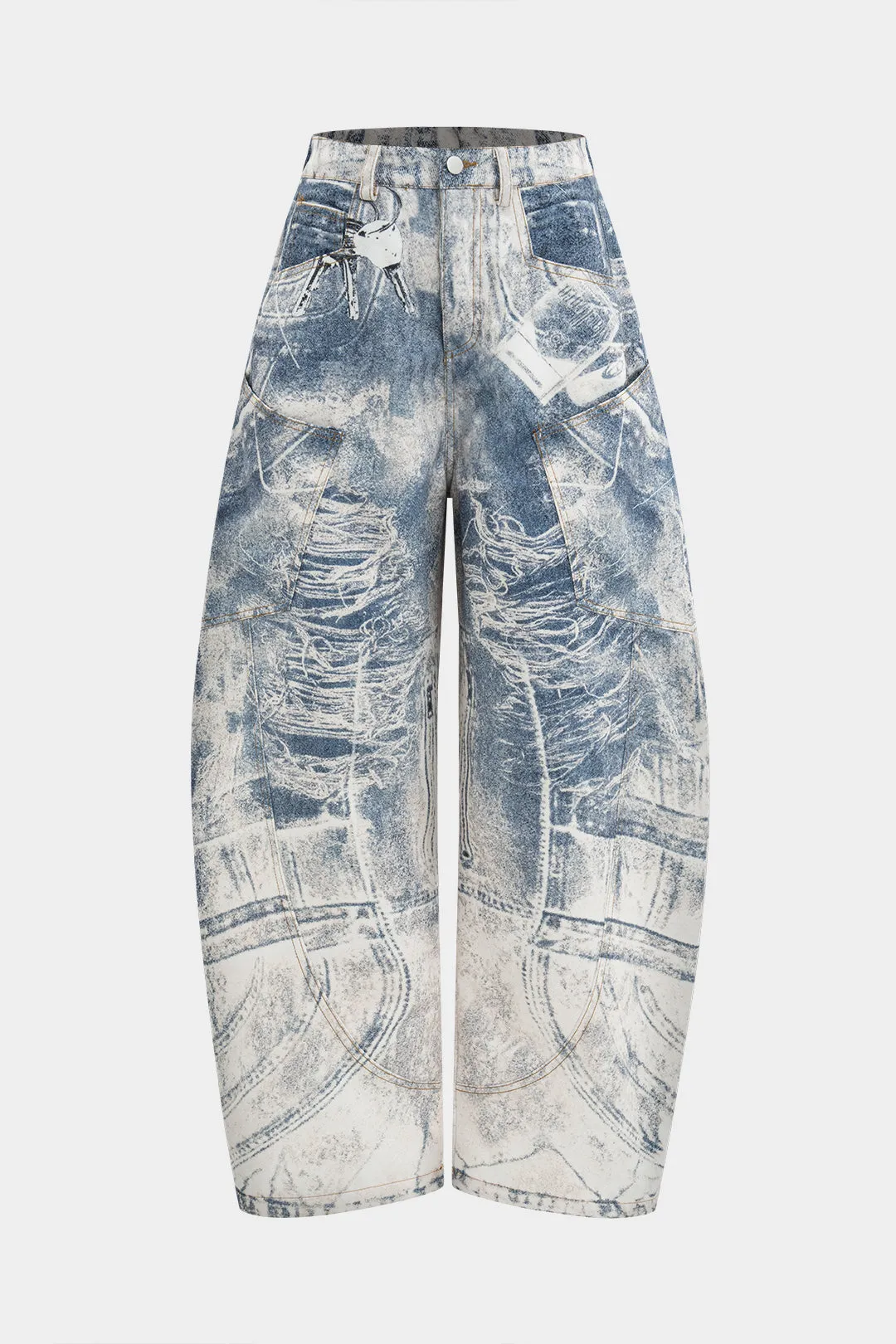 Ombre print brede ben tønde bukser sold by Micas