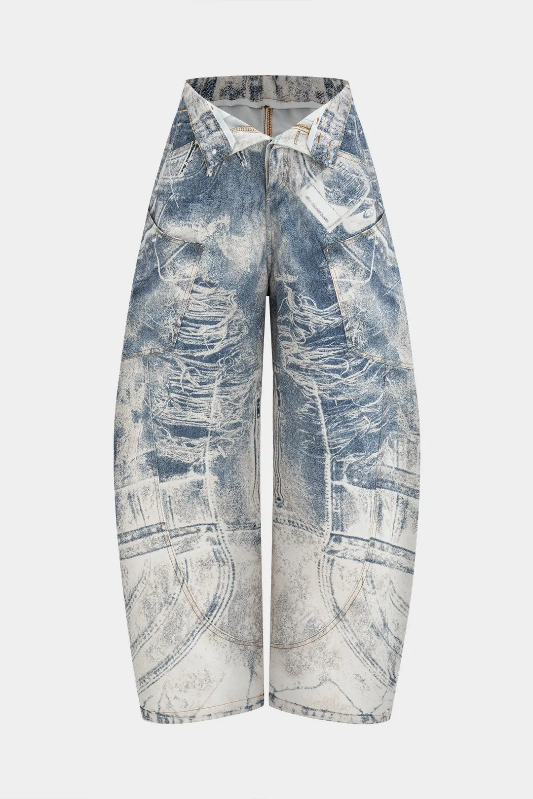 Ombre print brede ben tønde bukser sold by Micas product image thumbnail 2