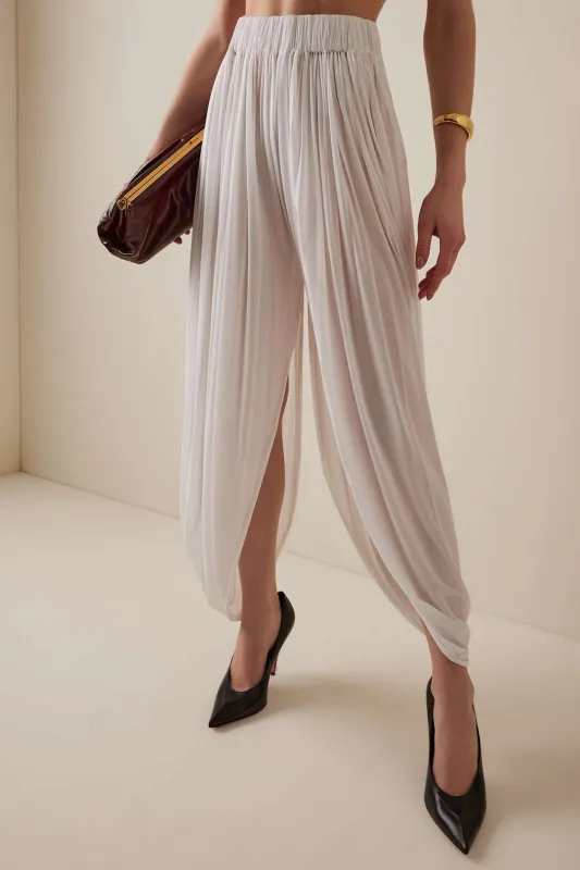 Chiffon solide ruched bukser sold by Micas