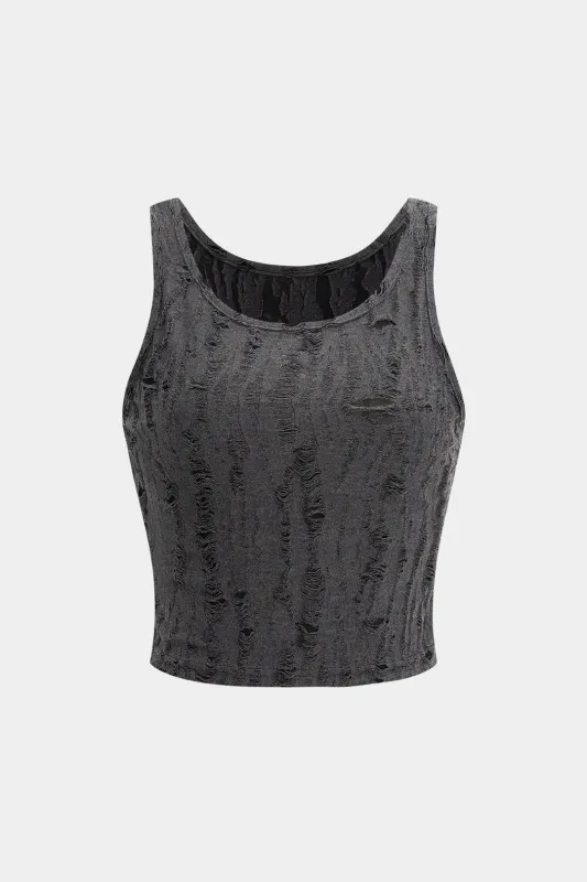 Kortærmet beskåret tank top sold by Micas