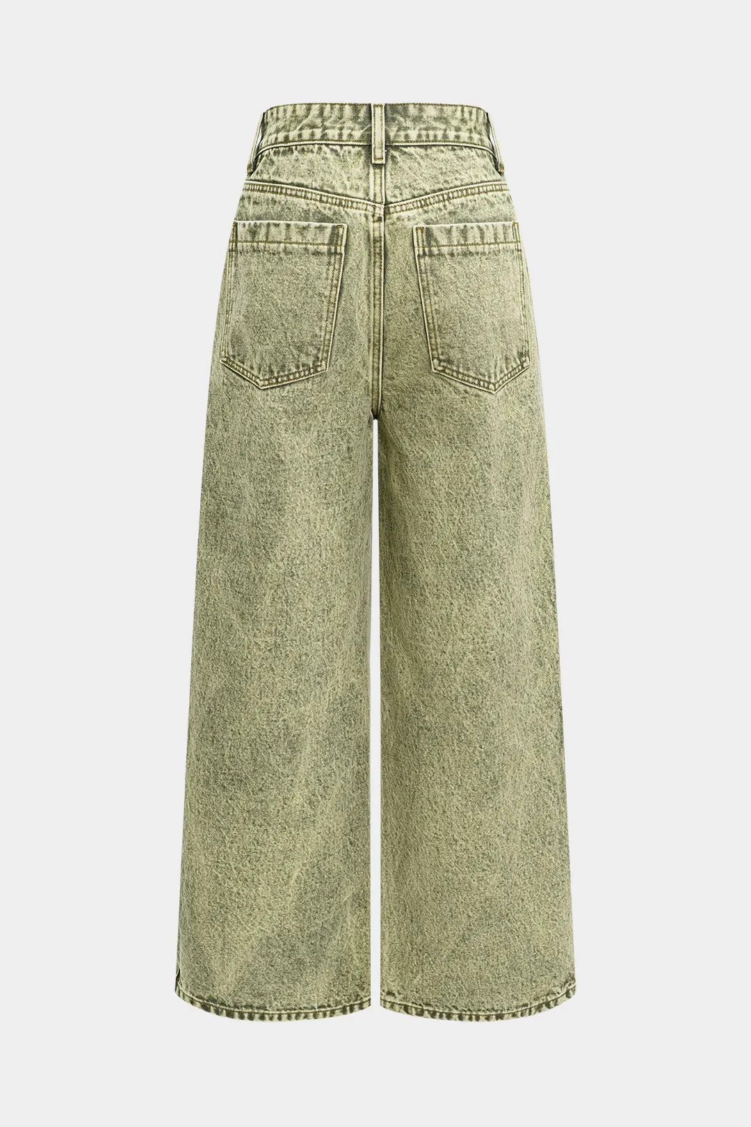 Denim rippet vaskede brede ben jeans sold by Micas product image thumbnail 2